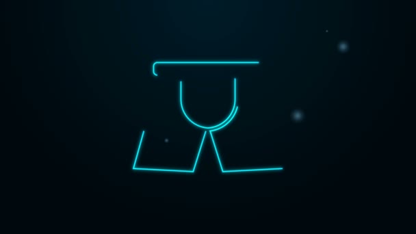 Glowing neon line Men underpants icon isolated on black background. Man underwear. 4K Video motion graphic animation - Footage, Video