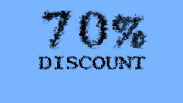 70% discount smoke text effect sky isolated background. animated text effect with high visual impact. letter and text effect. - Footage, Video