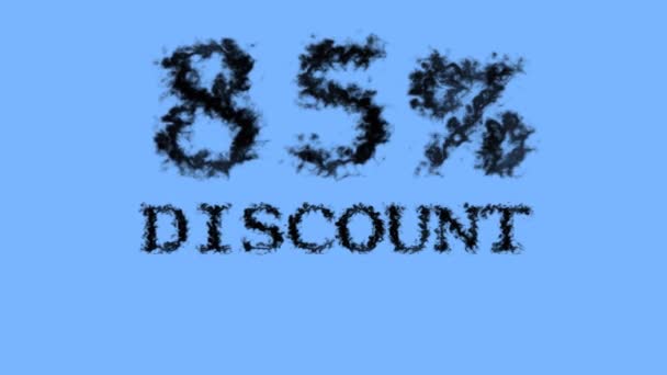 85% discount smoke text effect sky isolated background. animated text effect with high visual impact. letter and text effect. - Footage, Video