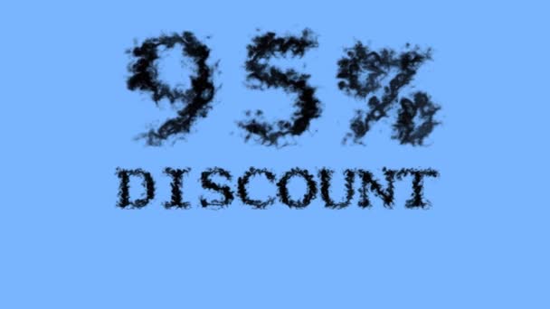 95% discount smoke text effect sky isolated background. animated text effect with high visual impact. letter and text effect. - Footage, Video