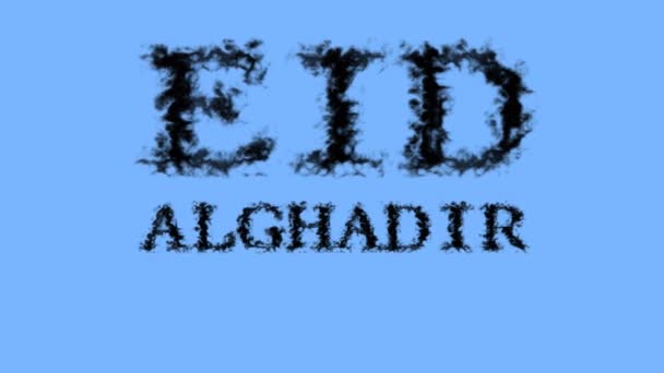 Eid AlGhadir smoke text effect sky isolated background. animated text effect with high visual impact. letter and text effect. - Footage, Video