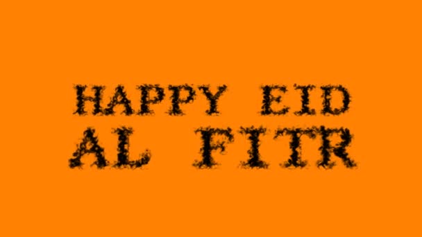 Happy Eid al Fitr kouřový efekt oranžové izolované pozadí. animovaný textový efekt s vysokým vizuálním dopadem. efekt dopisu a textu. - Záběry, video