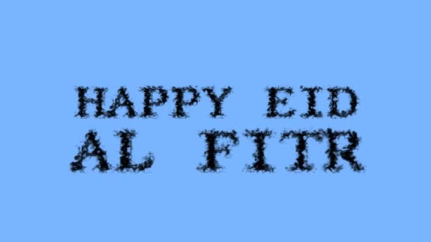 Happy Eid al Fitr savu teksti vaikutus taivas eristetty tausta. animoitu teksti vaikutus suuri visuaalinen vaikutus. kirjaimen ja tekstin vaikutus. - Materiaali, video