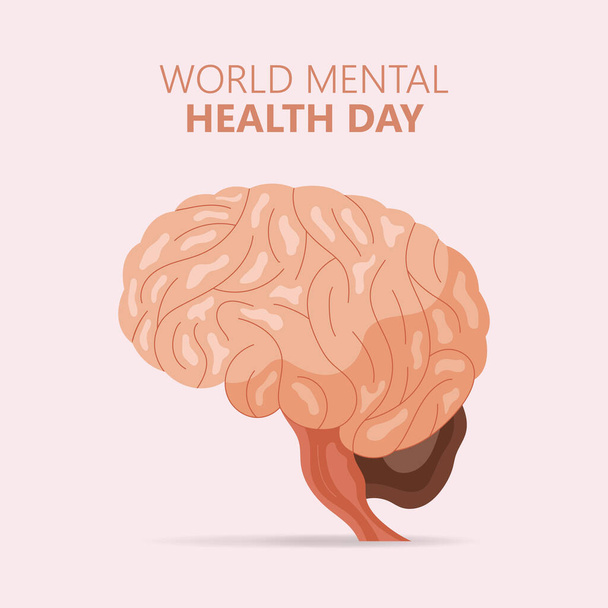 Día mundial de la salud mental dibujado a mano. Ilustración vectorial - Vector, Imagen