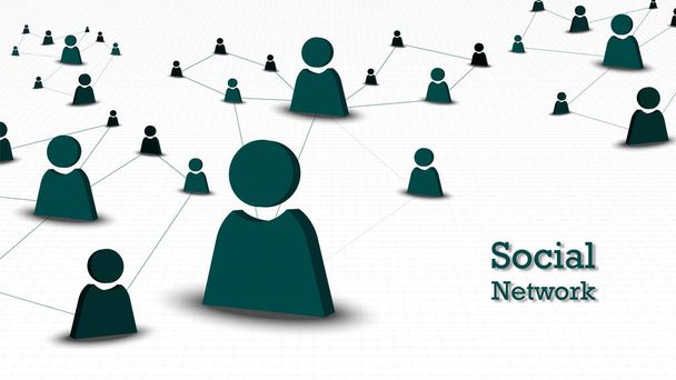 Соціальна мережа підключена технологія схеми і люди символ
  - Вектор, зображення
