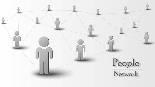 Közösségi hálózat csatlakoztatott technológiai áramkör rendszer és az emberek szimbóluma  - Vektor, kép