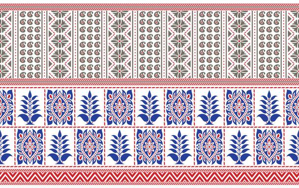 Бесшовный традиционный азиатский дизайн границы на белом фоне - Вектор,изображение