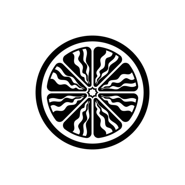 Citrusové plody půl plátek vektorové ikony design ilustrace podrobná verze3. Černobílý symbol obrysu pro dietu, zdraví, výživu. Citronový limetkový pomerančový grep. - Vektor, obrázek