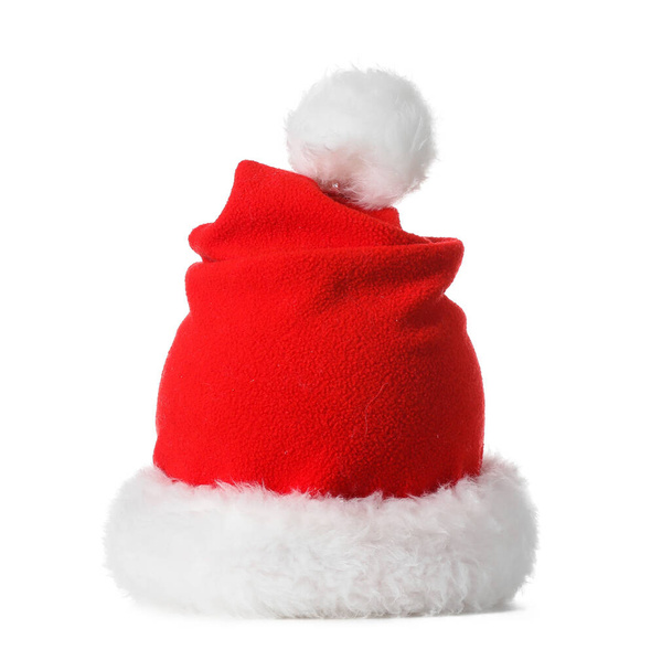 Santa Claus klobouk izolovaný na bílém - Fotografie, Obrázek