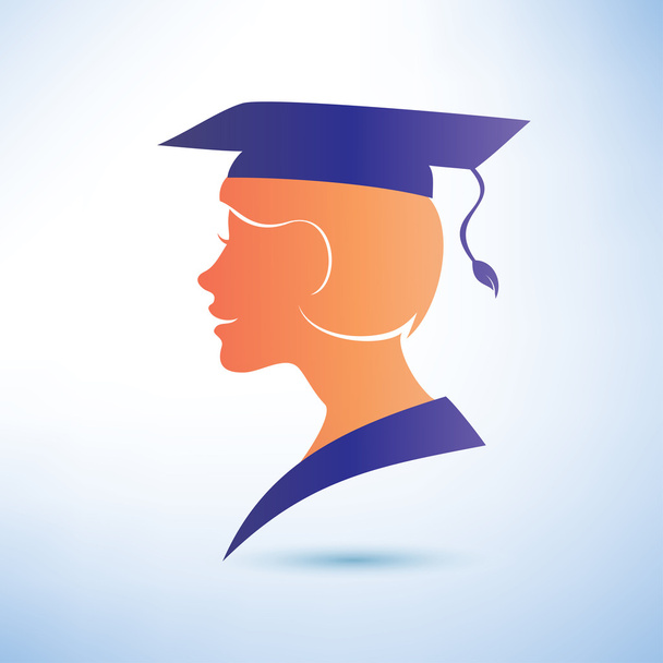 silhouette giovane donna con tappo graduazione
 - Vettoriali, immagini
