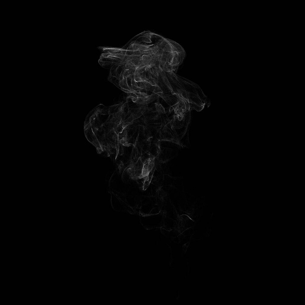 Black smoke. Isolated on white background. 3D rendering illustration. - Foto, Imagen
