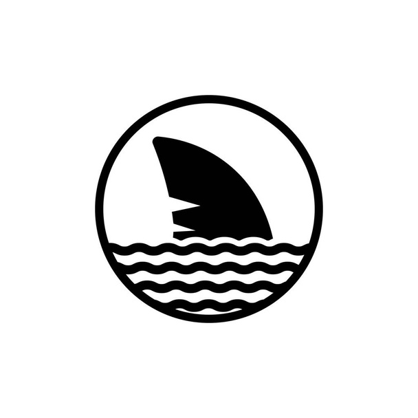 Icona della pinna di squalo. Vettore su sfondo bianco isolato. EPS 10. - Vettoriali, immagini