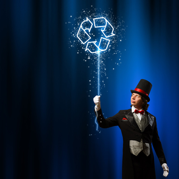 Magician in hat - Foto, imagen