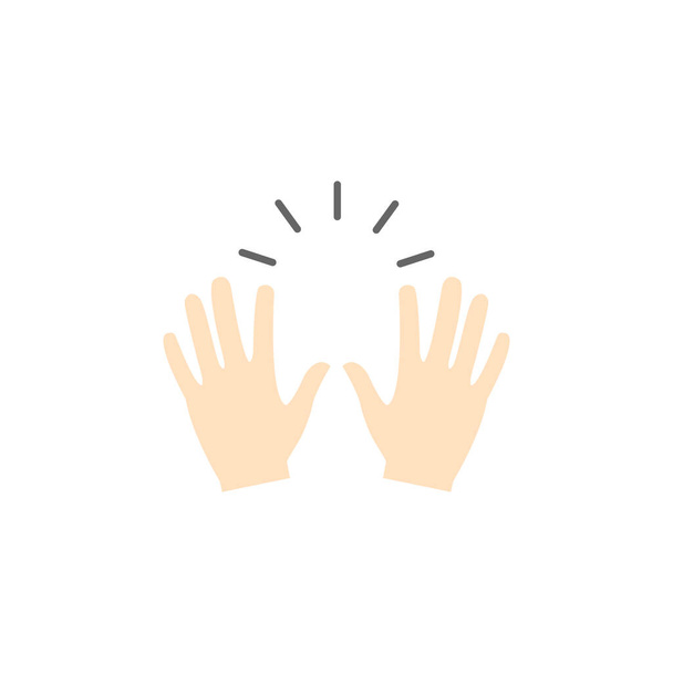 Heben der Hände Emoji-Vektorillustration isoliert auf weiß. - Vektor, Bild
