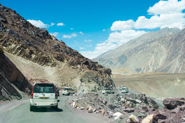 Ladakh, India - Beautiful scenic view from Between Leh and Nubra Valley in Ladakh, Jammu and Kashmir, India. - Photo, Image