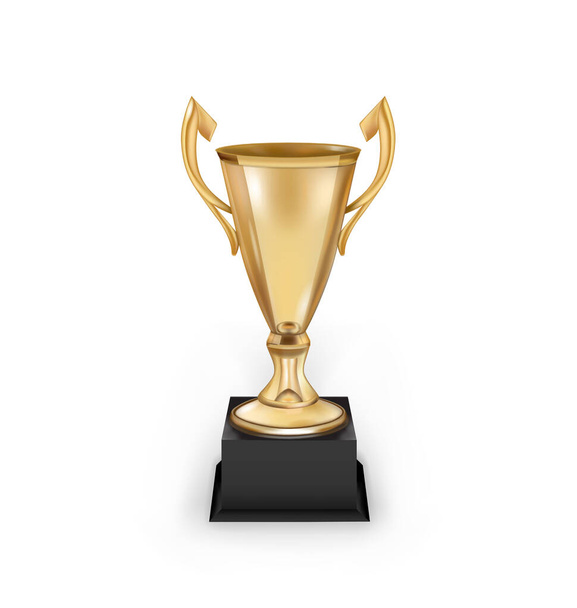 golden award cup on white background vector illustration - Vector, Image