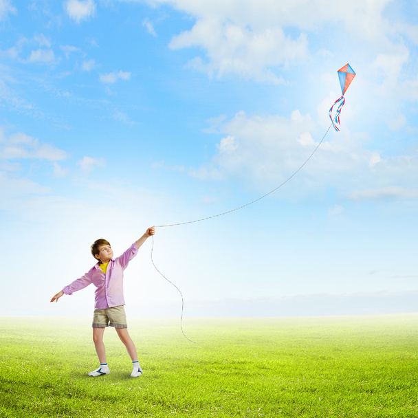 Boy with kite - 写真・画像