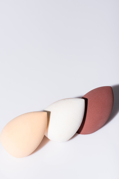 makeup sponges on white background with copy space - Photo, Image