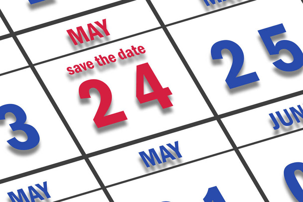 24 de mayo. Día 24 del mes, Fecha marcada Guardar la fecha en un calendario. mes de primavera, concepto del día del año. - Foto, imagen