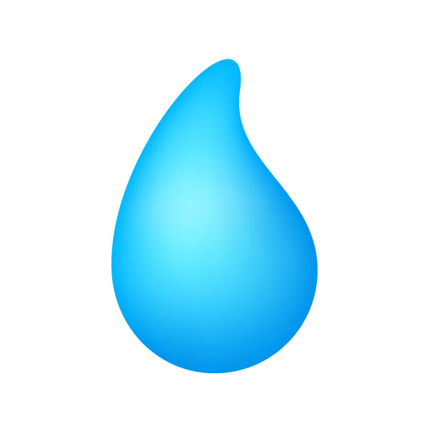 goccia d'acqua blu, grafica a forma di goccia d'acqua, icona dell'acqua, icona a forma di goccia liquida, simbolo dell'acqua isolato sul bianco, simbolo della goccia di pioggia - Vettoriali, immagini