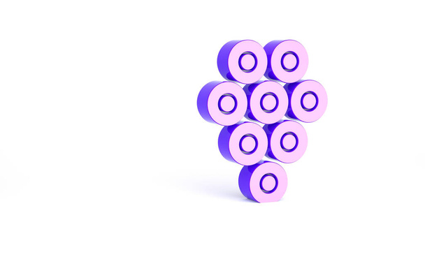 Purple Caviar icon isolated on white background. Minimalism concept. 3d illustration 3D render. - Photo, Image