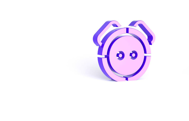 Purple Robot stofzuiger pictogram geïsoleerd op witte achtergrond. Slim huishoudapparaat voor automatisch stofzuigen, digitaal apparaat voor huisreiniging. Minimalisme concept. 3d illustratie 3D renderen. - Foto, afbeelding
