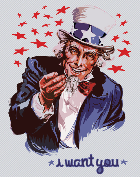 Smiling Uncle Sam - Vector, Image