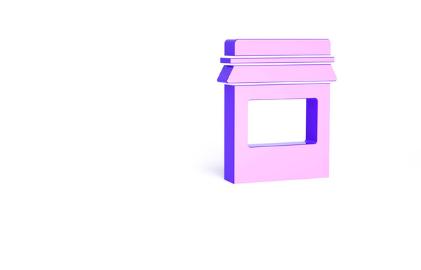 Μοβ Jam βάζο εικονίδιο απομονώνονται σε λευκό φόντο. Μινιμαλιστική έννοια. 3d απεικόνιση 3D καθιστούν. - Φωτογραφία, εικόνα