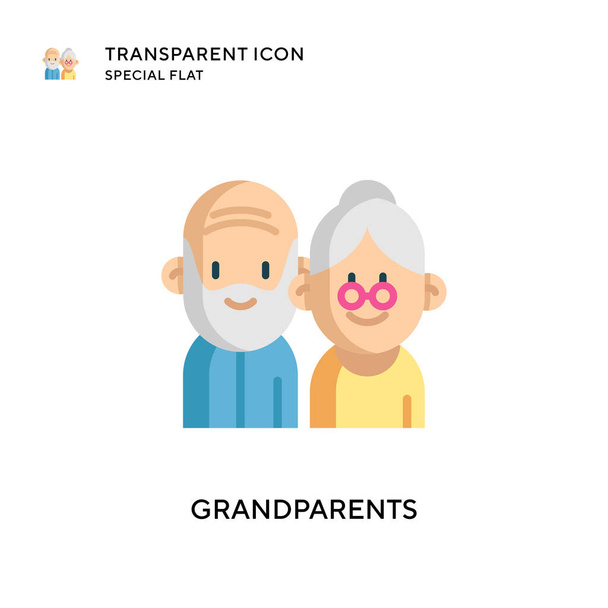 Icône vectorielle des grands-parents. Illustration style plat. Vecteur EPS 10. - Vecteur, image