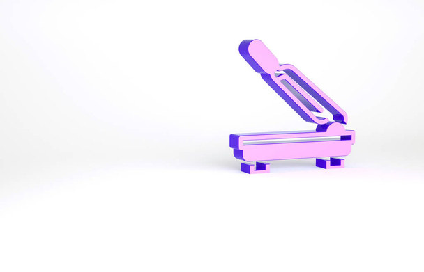 Icono de cortador de papel púrpura aislado sobre fondo blanco. Concepto minimalista. 3D ilustración 3D render. - Foto, Imagen