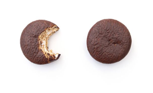 Chocolate cookies isolated on white - Zdjęcie, obraz