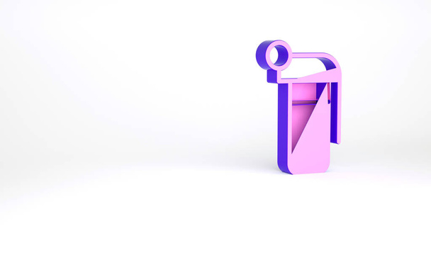 Icône Grenade violette isolée sur fond blanc. Explosion de bombe. Concept de minimalisme. Illustration 3D rendu 3D. - Photo, image