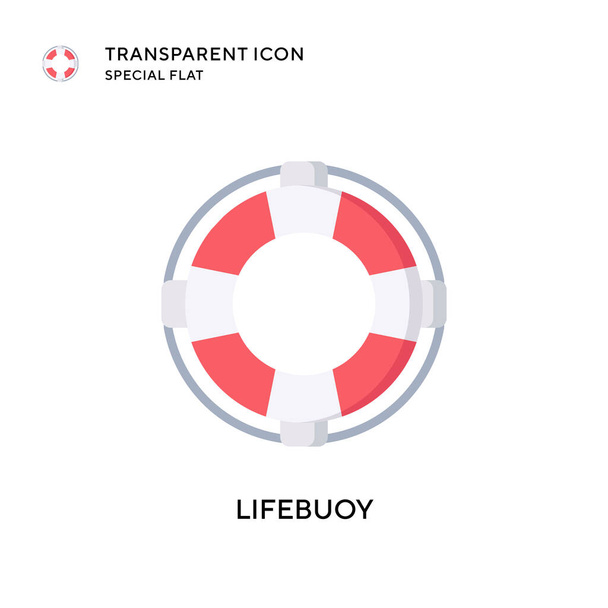 Lifebuoy vector icon. Flat style illustration. EPS 10 vector. - Vector, Image