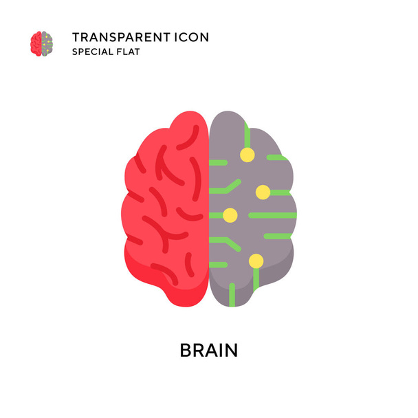 Brain vector icon. Flat style illustration. EPS 10 vector. - Vector, Image