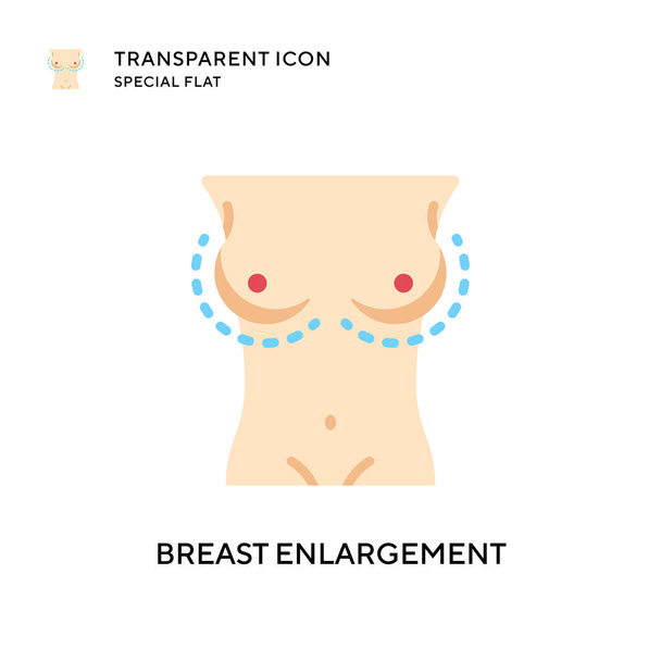 Ícone do vetor da ampliação da mama. Ilustração de estilo plano. Vetor EPS 10. - Vetor, Imagem