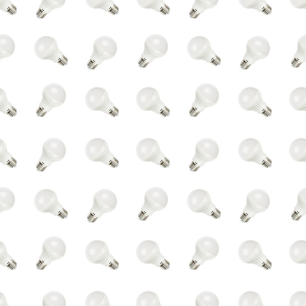 Seamless pattern from LED lamps on a white background. - Zdjęcie, obraz