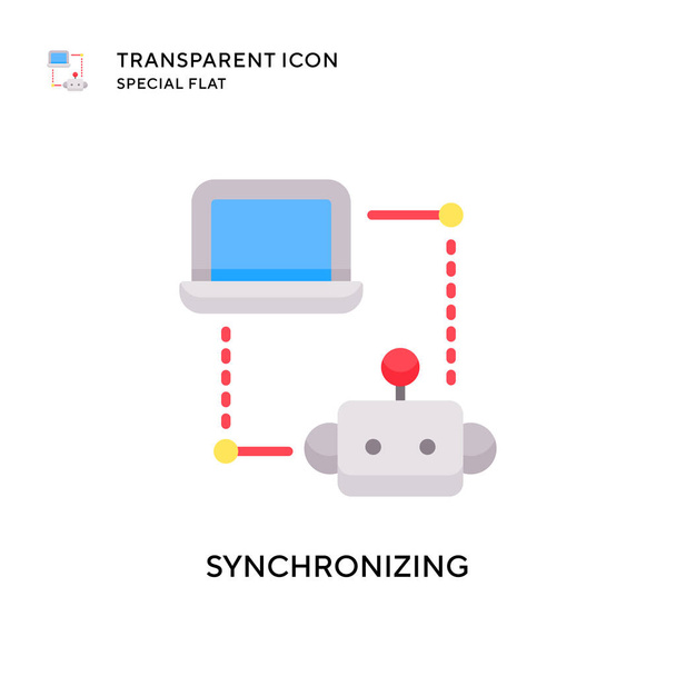Synchronizing vector icon. Flat style illustration. EPS 10 vector. - Vector, Image