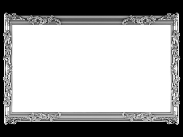Antiguo marco de plata ornamentado aislado
 - Foto, imagen