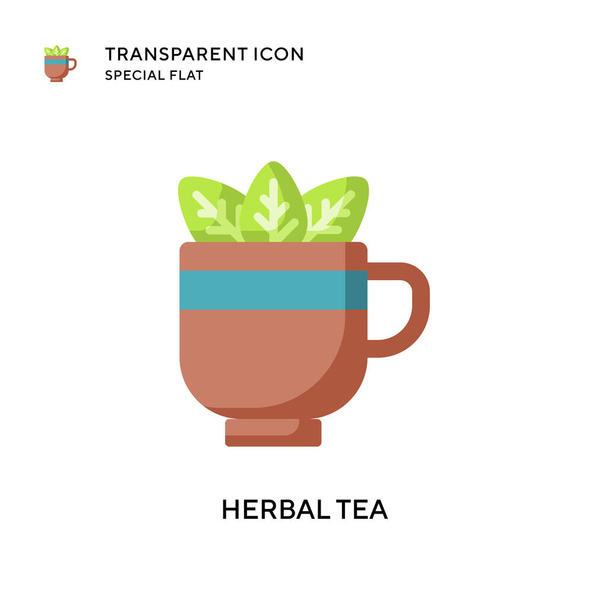 Herbal tea vector icon. Flat style illustration. EPS 10 vector. - Vector, Image