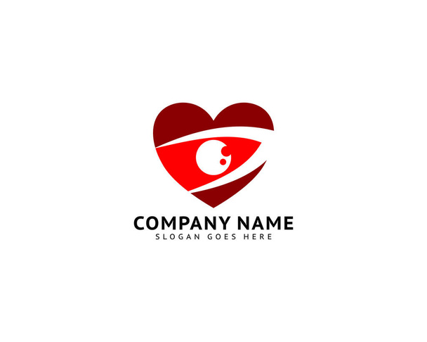 Μάτι καρδιά αγάπη λογότυπο διάνυσμα σχεδιασμό - Διάνυσμα, εικόνα