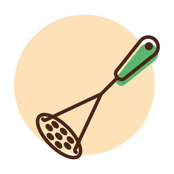 Perunanmurskaaja vektori kuvake. Keittiölaitteet. Kaavio symboli ruoanlaitto web-sivuston suunnittelu, logo, sovellus, käyttöliittymä - Vektori, kuva