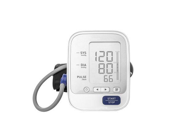 Medische elektronische tonometer op witte achtergrond - Foto, afbeelding