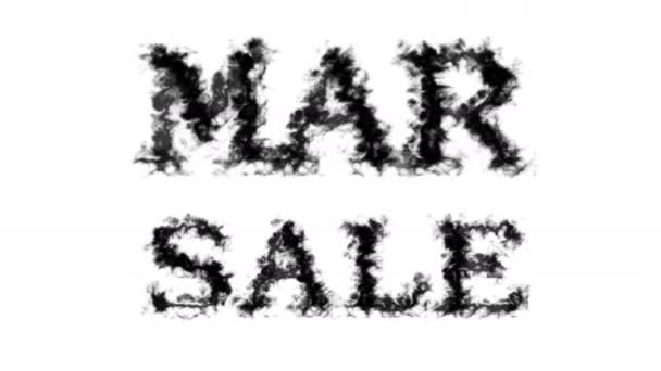 Mar Sale smoke text effect white isolated background. animated text effect with high visual impact. letter and text effect. - Footage, Video
