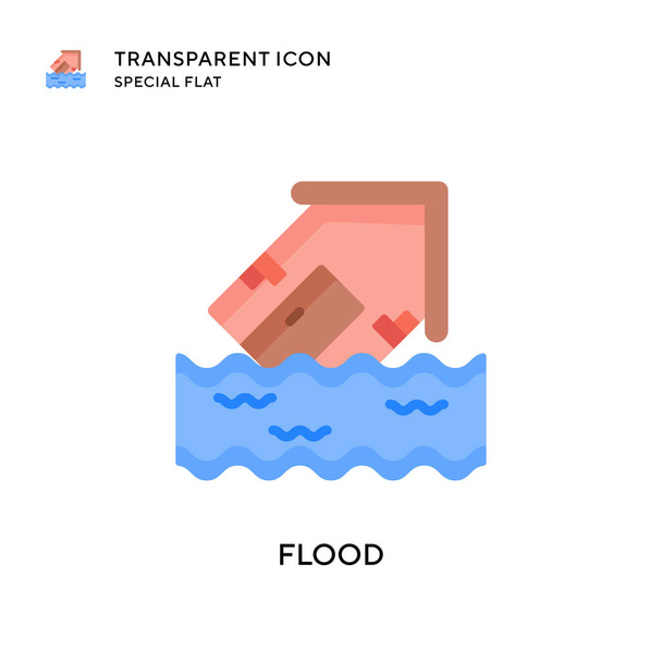 Flood vector icon. Flat style illustration. EPS 10 vector. - Vector, Image