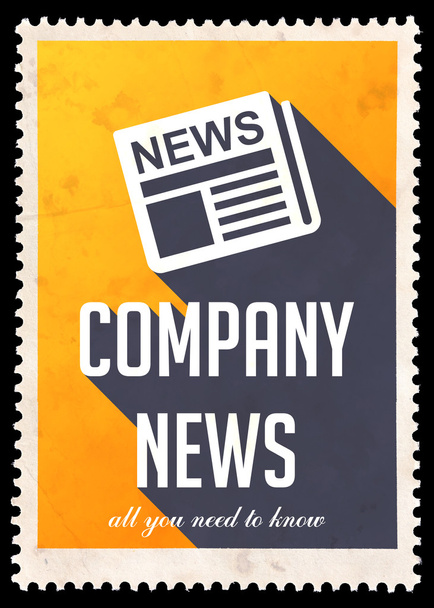 Company News on Yellow in Flat Design. - Photo, Image