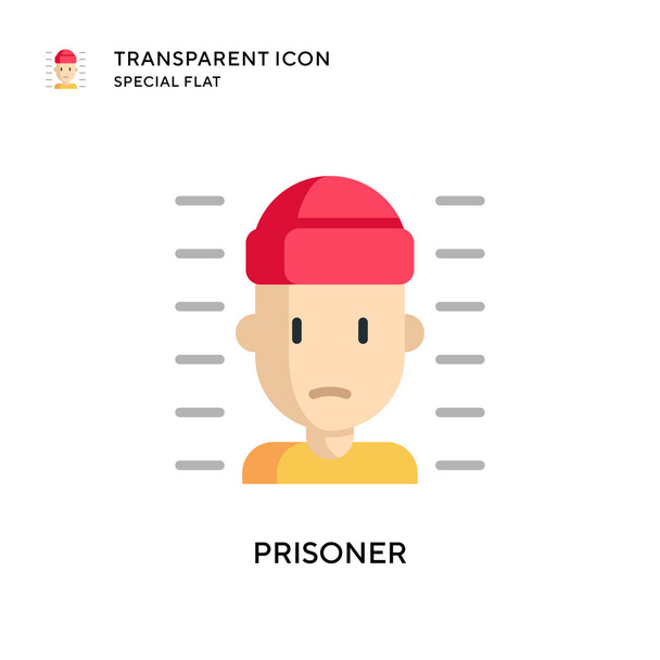 Prisoner vector icon. Flat style illustration. EPS 10 vector. - Vector, Image