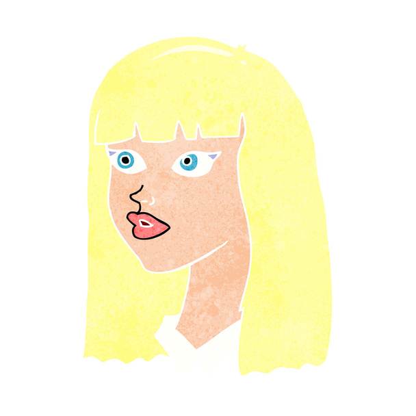 kreslené hezká dívka s dlouhými vlasy - Vektor, obrázek