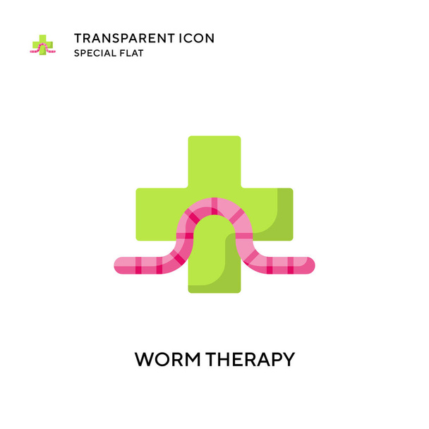 Worm therapy vector icon. Flat style illustration. EPS 10 vector. - Vector, Image