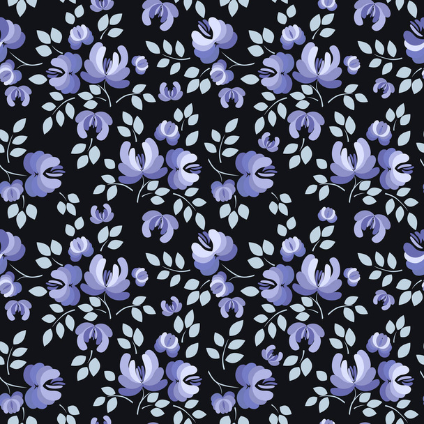 Floral seamless pattern. Abstract purple flowers. Vector illustration. - Wektor, obraz