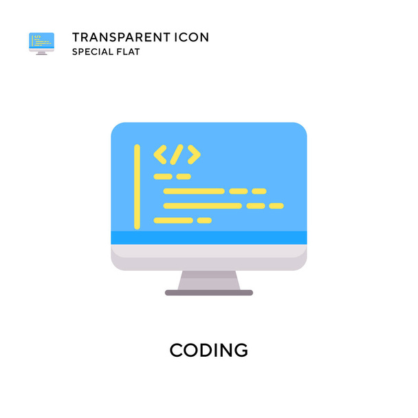 Coding vector icon. Flat style illustration. EPS 10 vector. - Vector, Image